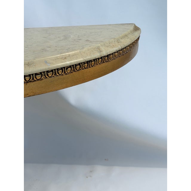Stone 1960s Half Moon Console Marble Gold FlakeTable For Sale - Image 7 of 12