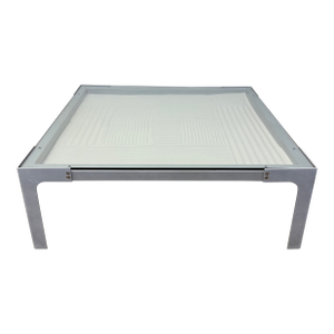 Enzo Berti Glass and Steel "Dune" Coffee or Cocktail Table for La Palma, 1990s