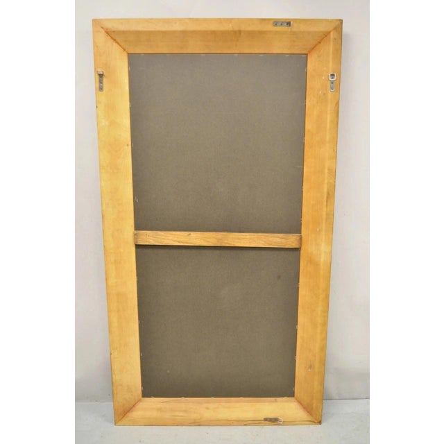 Traditional Large Cherry Wood Frame Beveled Glass 65" Tall Dressing Wall Mirror For Sale - Image 10 of 10