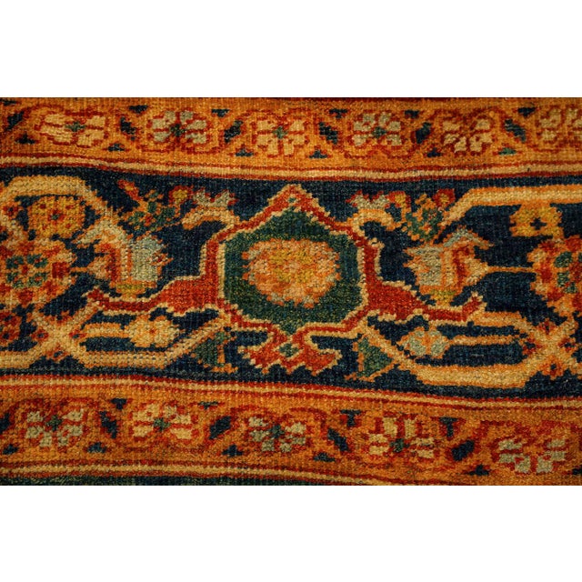 Tribal 1890s Traditional Red Bold Tribal Geometric Antique Persian Sultanabad Wool Rug For Sale - Image 3 of 10