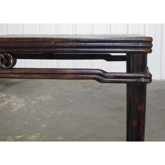 72" Long Antique Elm Console Table For Sale - Image 4 of 10