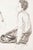 Watercolor on paper depicting a seated African woman by Evelyne Luez, 20th century. 20th-century watercolor on paper...
