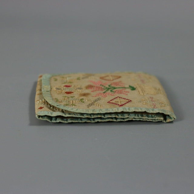 Antique Embroidered Hussif - Portable Sewing Kit Holder For Sale - Image 11 of 13