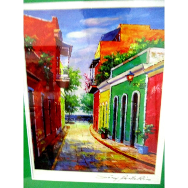 Realism 1990s "Sunny Puerto Rico" Street Scene Poster, Framed For Sale - Image 3 of 7
