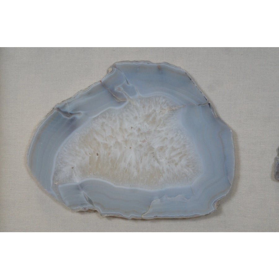 Vintage Shadowbox Wall Art Geode Chalcedony Agate Crystal Rock