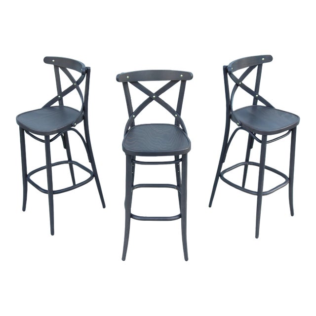 Traditional Michael Thonet for Ton Bentwood 150 Barstools Brand New - Set of 3 For Sale