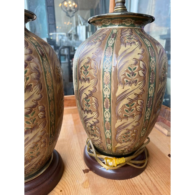 1990s Wood Base Ginger Jar Lamps - a Pair For Sale In Nashville - Image 6 of 9