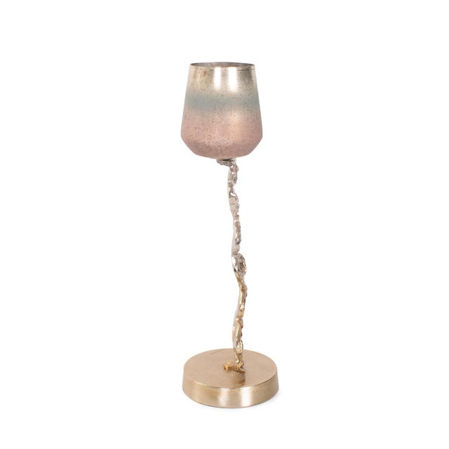 2020s Teresina Gold Ombre Candleholder- Short For Sale - Image 5 of 11
