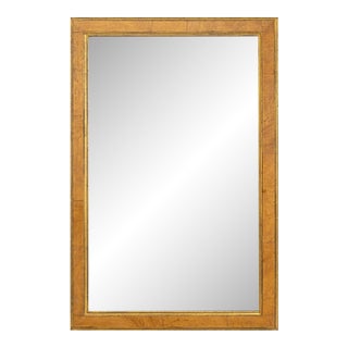 Modern Birch and Gilt Gesso Framed Mirror For Sale
