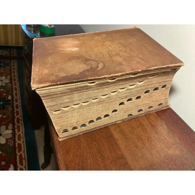 Antique Wood Dictionary Stand With Webster's New International Dictionary For Sale In Baltimore - Image 6 of 12