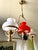 Neoclassical Gilt Chandelier with White and Orange Domes, 1950 For Sale - Image 9 of 13