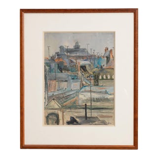 1960s France Impressionist Brown Canvas Painting For Sale