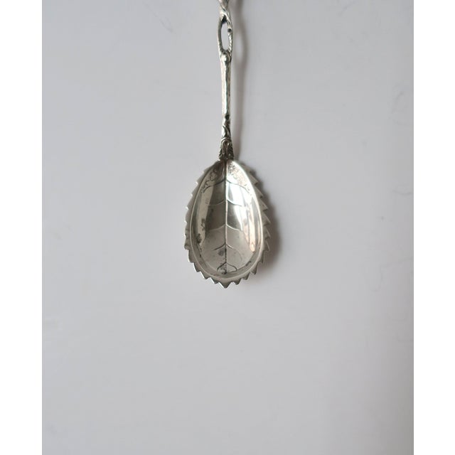 Victorian Late 19th Century Sterling Silver Spoon, Rose Flower Botanical Design, Victorian For Sale - Image 3 of 8