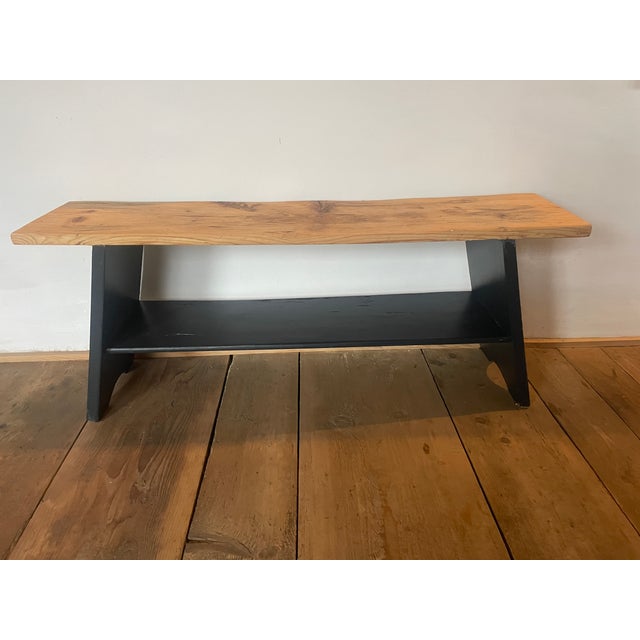 Black Antique Fir Bench, 1890s For Sale - Image 8 of 12