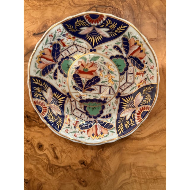 Navy Blue Pair of Vtg. Smithsonian Institution Imari 6" Gold Trim Plates Handcrafted Porcelain Andrea by Sadek For Sale - Image 8 of 13
