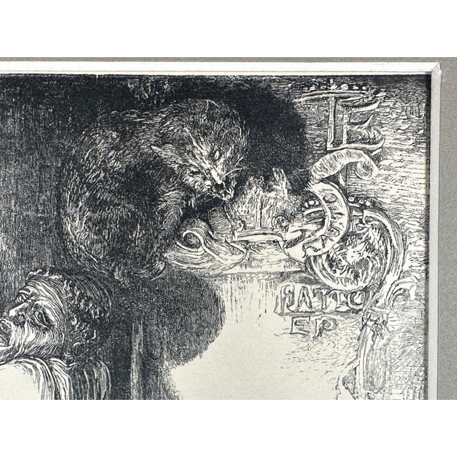 Gothic Early 20th Century The Rats Devour Bishop Hatto by Henry Marsh After John La Farge For Sale - Image 3 of 10