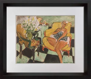 Abstract Henri Matisse Limited Signed “ Danseuse Assise.." Lithograph W/Frame