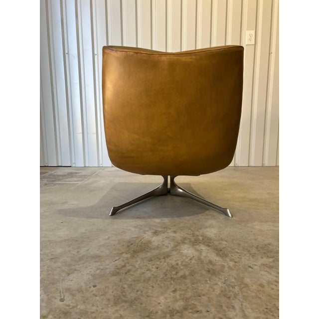 Rare Early Production 'Unicorn' Leather Lounge Chair by Vladimir Kagan, C 1960s For Sale - Image 11 of 17