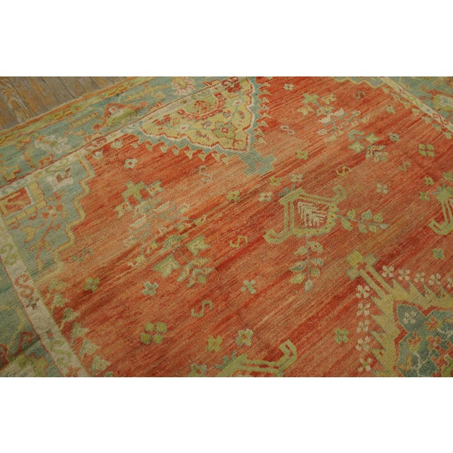 Late 19th Century Soft Small Scale Medallion/Crest Design Antique Rustic Turkish Oushak Decorative For Sale - Image 5 of 12