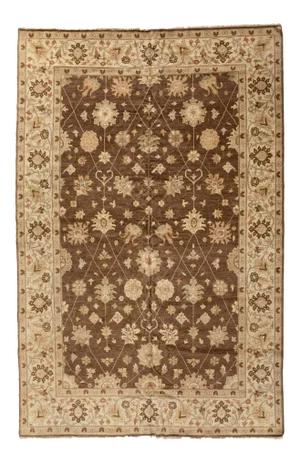Late 20th C. Large Oversize Brown Ivory Egyptian Rug Persian Sultanabad Design