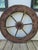 Brown Large Industrial Wooden Pulley Wheel With Vintage Stenciled Lettering — 30” For Sale - Image 8 of 10