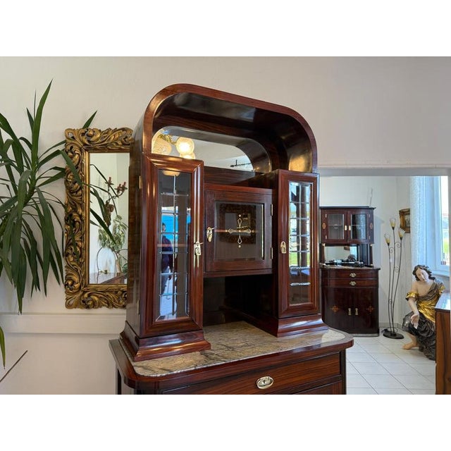 Brown Art Nouveau Cabinet in Mahogany, 1890s For Sale - Image 8 of 14