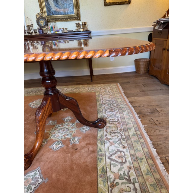 Antique English Mahogany Dining Table & 14 Chairs, Expands to Seat 14 For Sale - Image 17 of 18