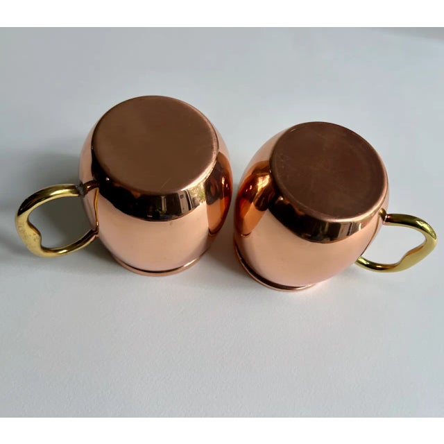 Vintage Pair Copper Barrel Mugs With Brass Handles For Sale - Image 13 of 16