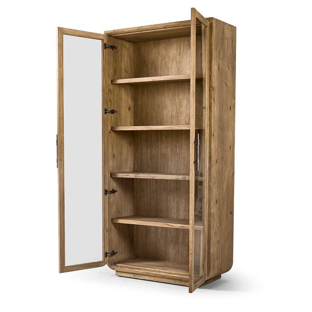 Rustic Rustic Glass Door Display Cabinet For Sale - Image 3 of 5