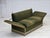 1970s, Danish 2-seater drop arm "Spanish" sofa. Original green furniture wool, ash wood legs, springs in the seat...