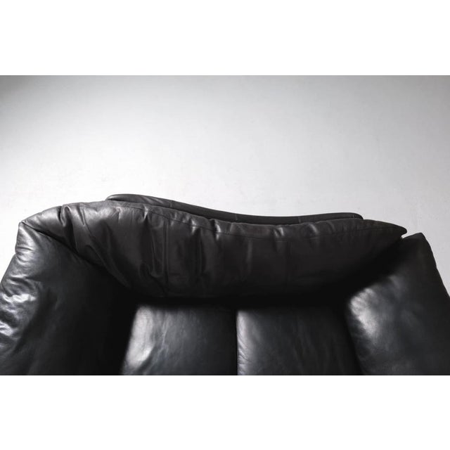 Animal Skin Mid-Century Leather Sofa from Bruhl & Sippold, Germany, 1990s For Sale - Image 7 of 9