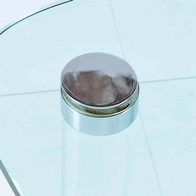 1970s Pace Collection Rectangular Glass Coffee Table With Lucite Legs and Chrome Accent For Sale - Image 5 of 7