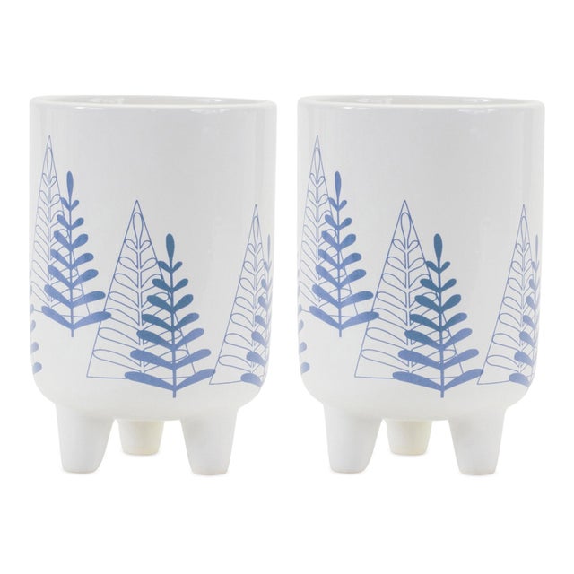 Kenneth Ludwig Chicago Modern Pine Tree Planter with Legs (Set of 2) For Sale - Image 4 of 4