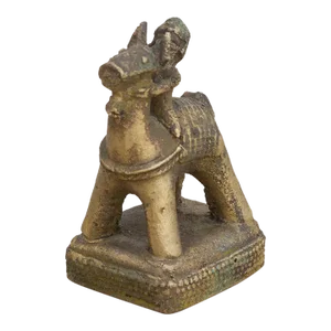 Vintage Tarnished Brass Indian Figurine