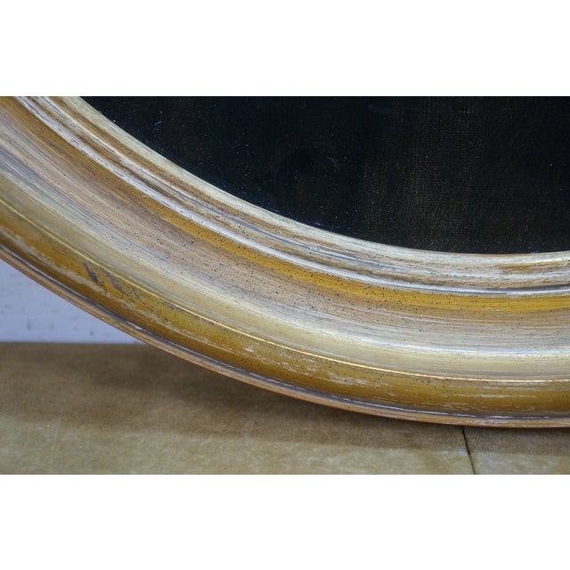 Brown Late 20th Century J Paul Stevens Girl in Cloak Oval Portrait Oil Painting on Board 28" For Sale - Image 8 of 10