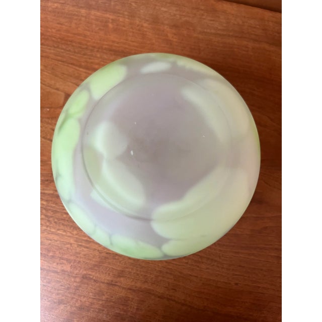 Mid-Century Pair of Hand Blown Vases - Tarnowiec Poland Semi Opaque Turquoise & Lime For Sale - Image 17 of 18