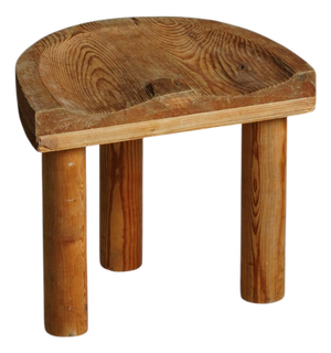 Mid-Century Swedish Folk Art Sculptural Pine Stool, 1950s