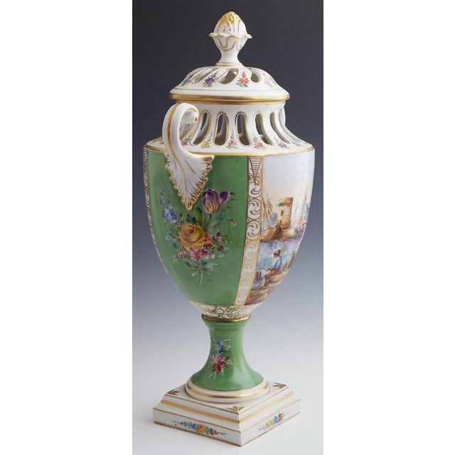 1700's Antique English Chelsea Gilt Decorated, Porcelain Covered Vase For Sale - Image 4 of 5