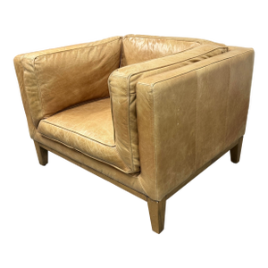 Contemporary Tan Leather Armchair
