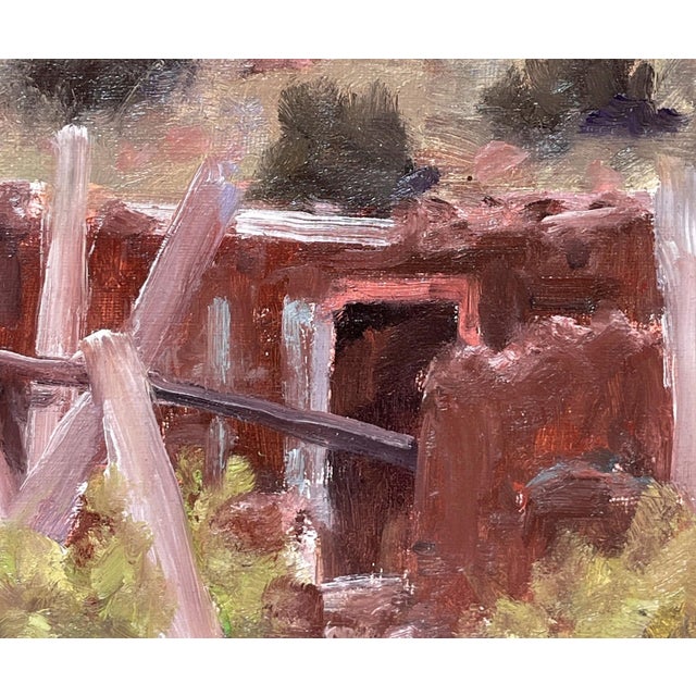 Adobe Ruin - New Mexico by Stephen Day | Oil Painting of a weathered adobe structure in a desert landscape For Sale - Image 4 of 4