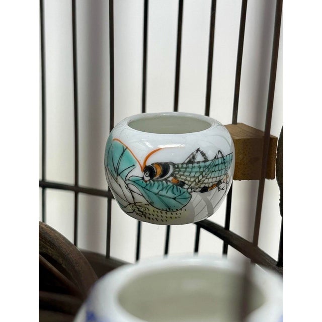 Wood 19th C Chinese Bamboo Birdcage Fully Ornamented, Hand Carved Dragon Perch. For Sale - Image 7 of 11