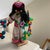 1980s Vintage Native 2 Set Traditional Mexican Huichol Hand-Decorated Dolls -14 Inches For Sale - Image 5 of 11