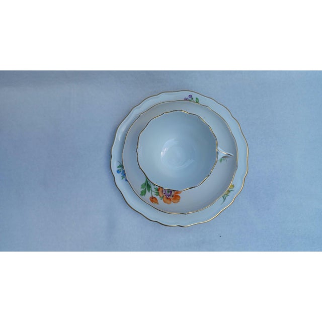 Vintage Porcelain Coffee Tea Trio in Red Anemone from Meissen, 1970s, Set of 3 For Sale - Image 13 of 16