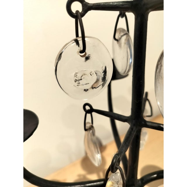 Black Vintage Erik Hoglund for Boda Iron and Glass Candelabra For Sale - Image 8 of 10