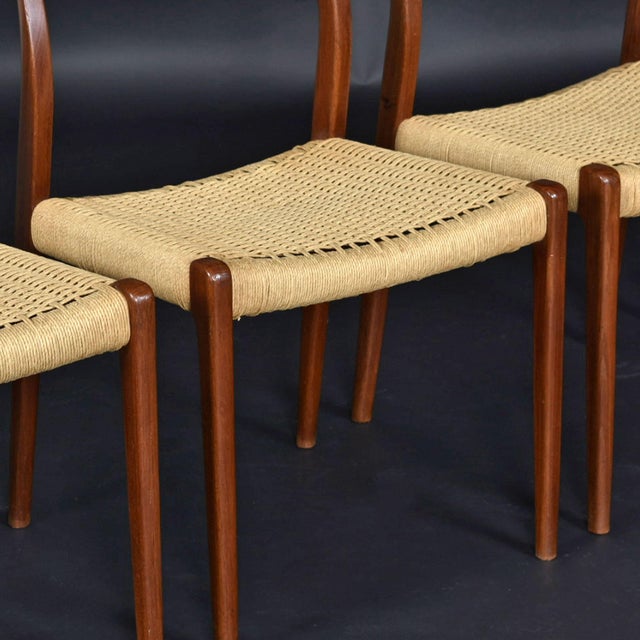 Brown Set of 8 Danish Modern Teak Model 71 Dining Chairs by Niels Otto Møller For Sale - Image 8 of 18