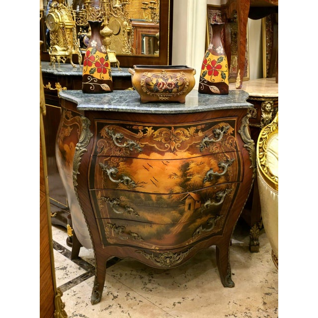 2020s French Louis XV Style Marquetry Commode For Sale - Image 5 of 5