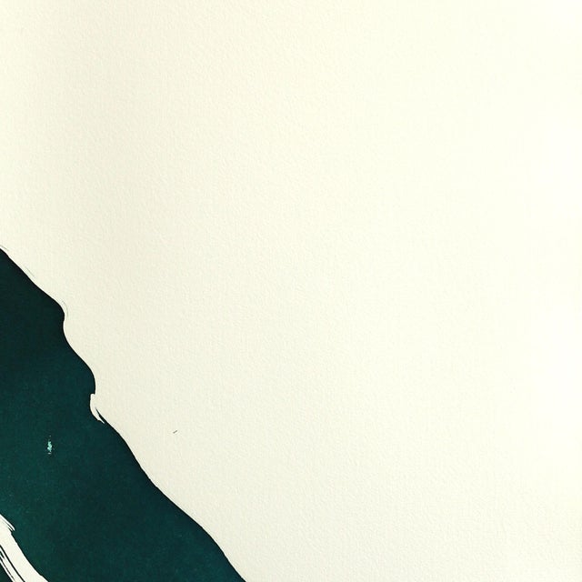 The Teal Dress 3 - Original Ink Painting on French Linen Paper by Bettina Mauel For Sale - Image 4 of 7