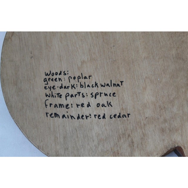 Chestnut Vintage Intarsia Wood Fish and Lake Scene Wall Art For Sale - Image 8 of 9