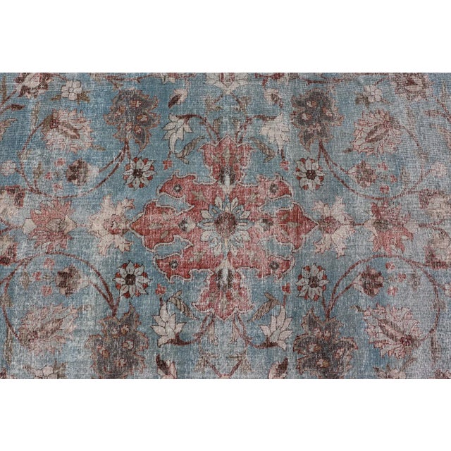 Early 20th Century Antique Persian Tabriz Khoy Rug in Wool With Large Floral Design For Sale - Image 11 of 13
