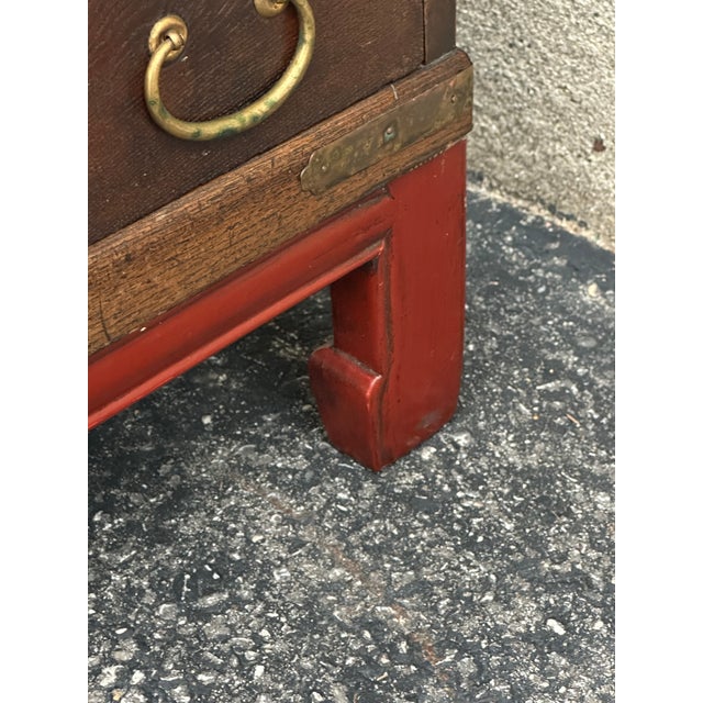 Japanese Antique Elm / Keyaki Hibachi Table on Custom Made Stand. For Sale - Image 9 of 15